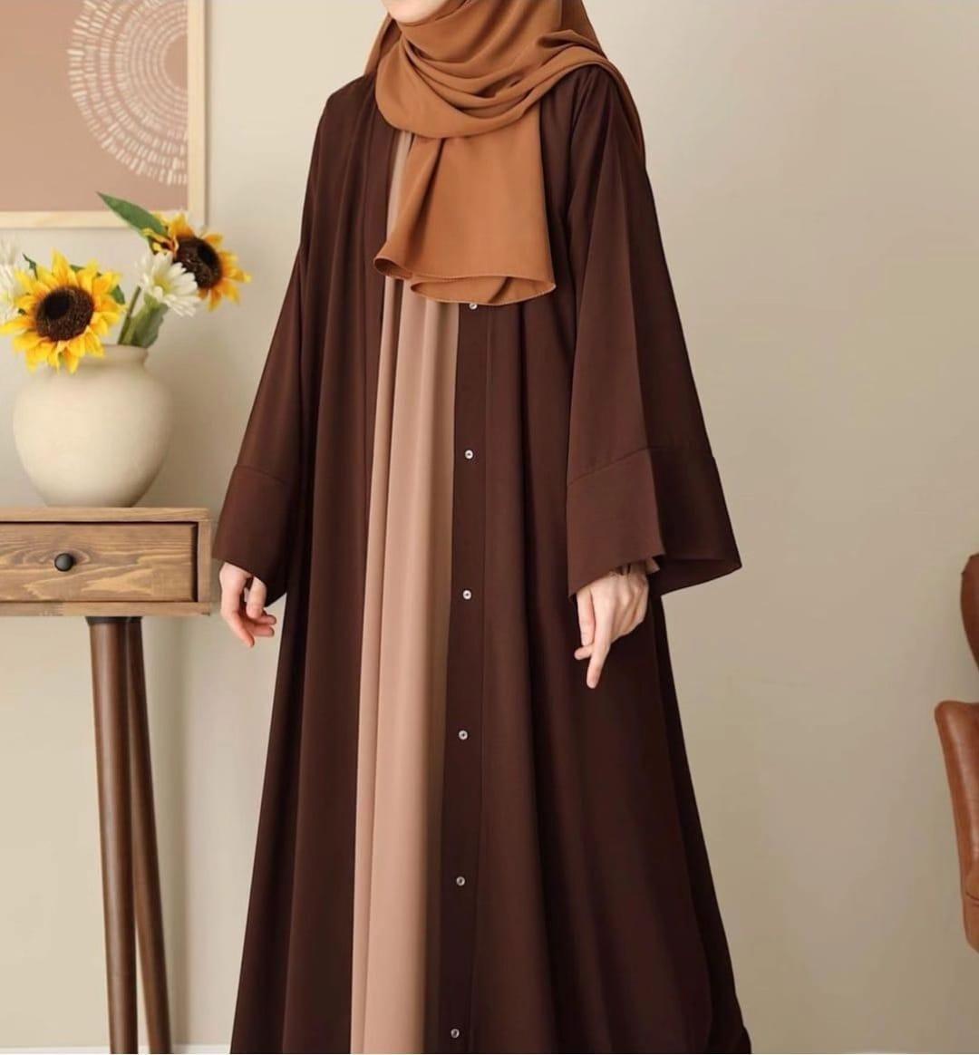 Product Name*: Stylish Georgette Classic Abaya with Inner - 2 Pcs Set